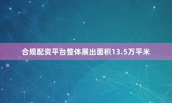 合规配资平台整体展出面积13.5万平米